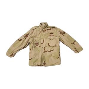 US Military USAF USCENTAF Jacket M-65 Cold Weather Coat Large Long Desert Camo